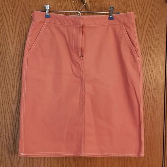 Lands' End Dresses & Skirts - Lands' End Coral Denim Skirt Sz 8